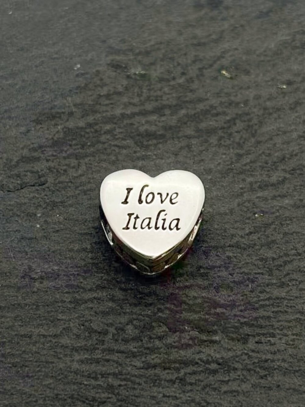 Pandora I Love Italia Heart Charm Sterling Silver Jewelry